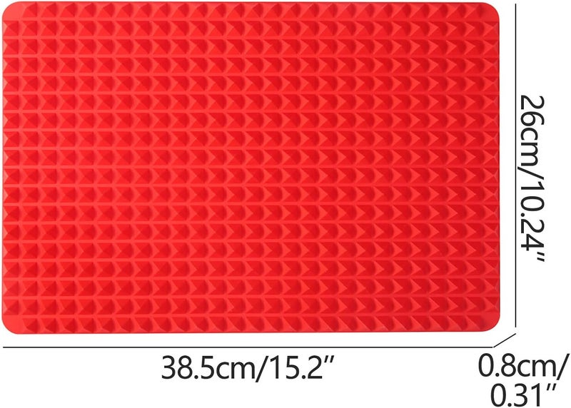comfrt 2 Pack Non-Stick Baking Cooking Mat, Silicone Baking Mat Cooking Pan Large Non Stick Fat Reducing Silicone Cooking Mat Oven Baking Tray Sheets Grilling BBQ - Image 4