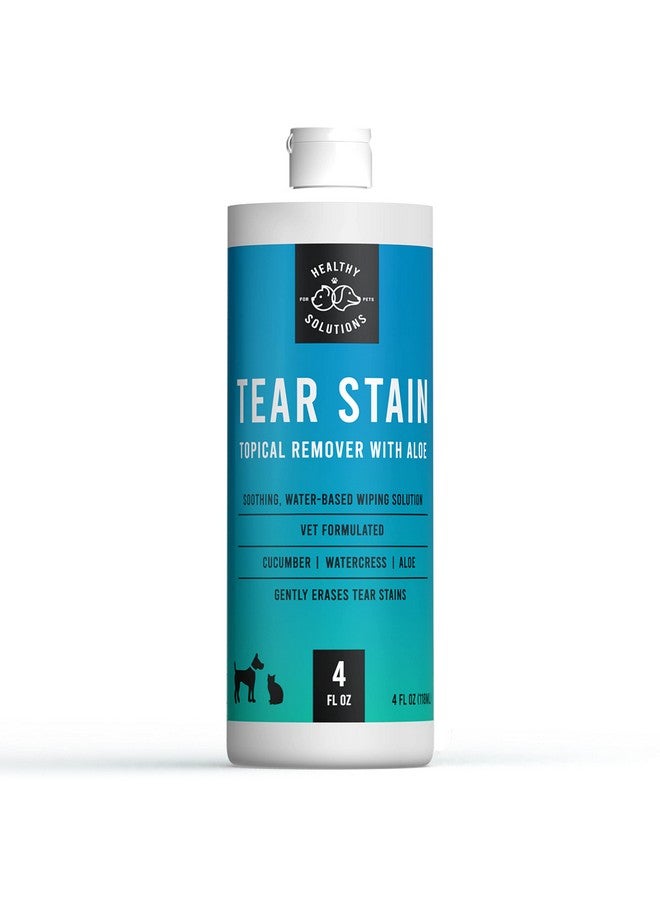 هيلثي سيلوشنز فور بيتس مزيل بقع الدموع للكلاب - محلول سعة 4 أونصات سائلة للكلاب البيضاء وجميع سلالات الكلاب الأخرى - يزيل بقع الدموع القبيحة للعين للكلاب والقطط - Image 1