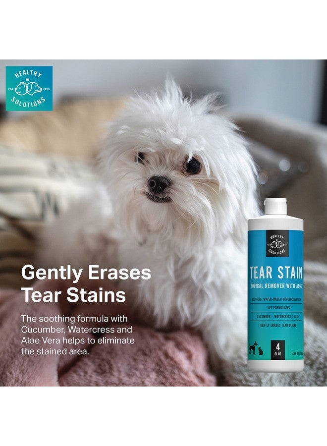 هيلثي سيلوشنز فور بيتس مزيل بقع الدموع للكلاب - محلول سعة 4 أونصات سائلة للكلاب البيضاء وجميع سلالات الكلاب الأخرى - يزيل بقع الدموع القبيحة للعين للكلاب والقطط - Image 3