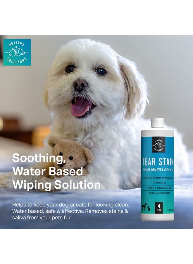 هيلثي سيلوشنز فور بيتس مزيل بقع الدموع للكلاب - محلول سعة 4 أونصات سائلة للكلاب البيضاء وجميع سلالات الكلاب الأخرى - يزيل بقع الدموع القبيحة للعين للكلاب والقطط - Image 2