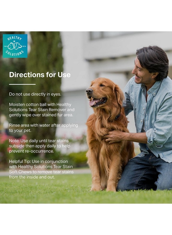 هيلثي سيلوشنز فور بيتس مزيل بقع الدموع للكلاب - محلول سعة 4 أونصات سائلة للكلاب البيضاء وجميع سلالات الكلاب الأخرى - يزيل بقع الدموع القبيحة للعين للكلاب والقطط - Image 4