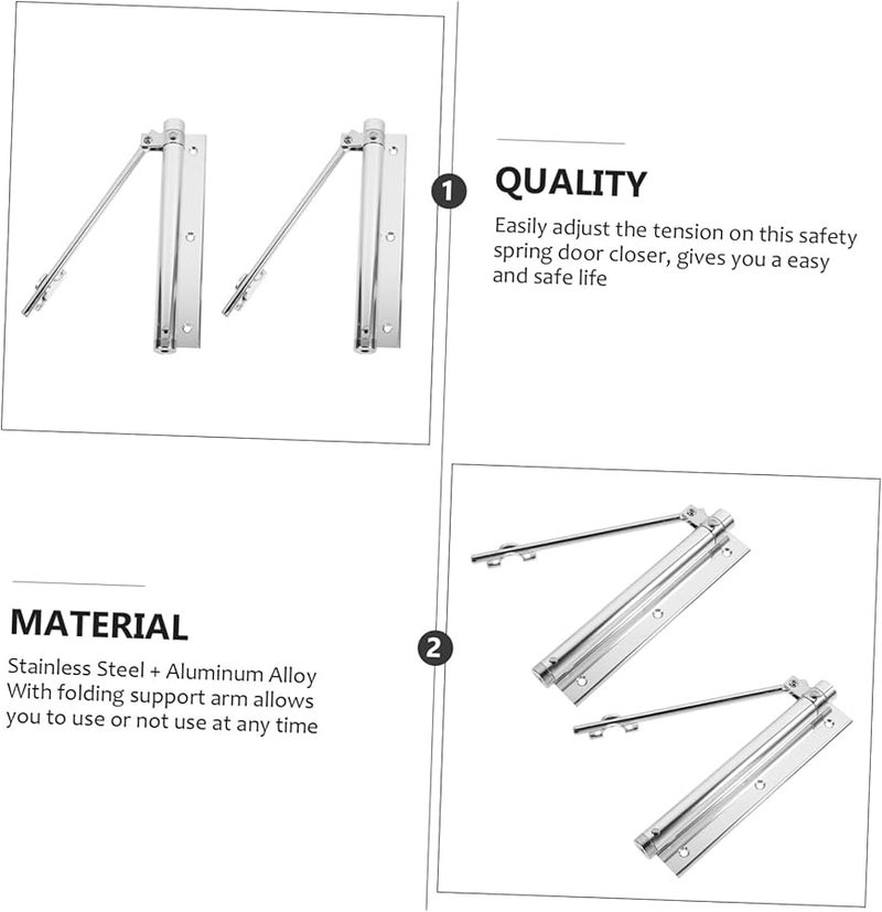 قطعتان من مخفف الباب الهيدروليكي الثقيل زنبرك مخفف للإغلاق التلقائي لليد اليمنى واليسرى - Image 5