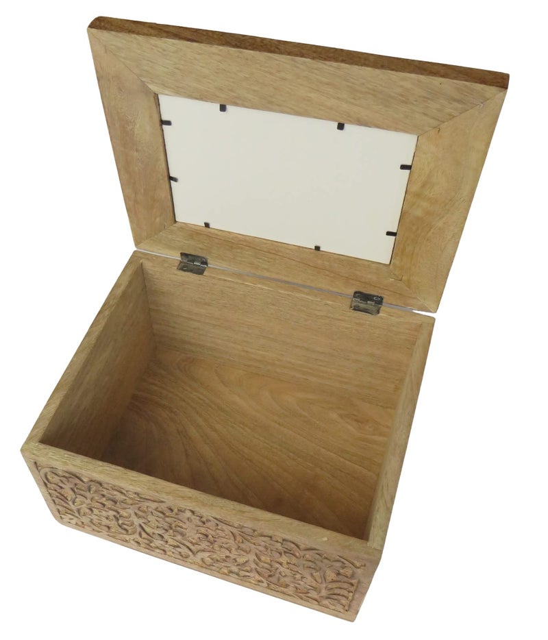 BabbleRoo Purity Style Large Wooden Memory Keepsake Box with built-in photoframe - Image 2