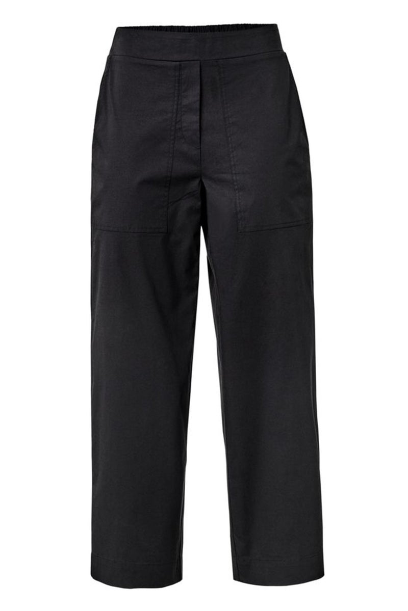 Tchibo Women Modern Fit Plain Wide Leg Pants, Black  - Image 2