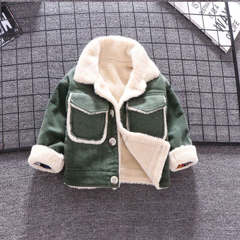 Baby Cotton-Padded Jacket Winter Fleece-Lined Thickened Cartoon 4 Children 3 Baby 2 Children 1 Year Old Boy Coat - Image 3