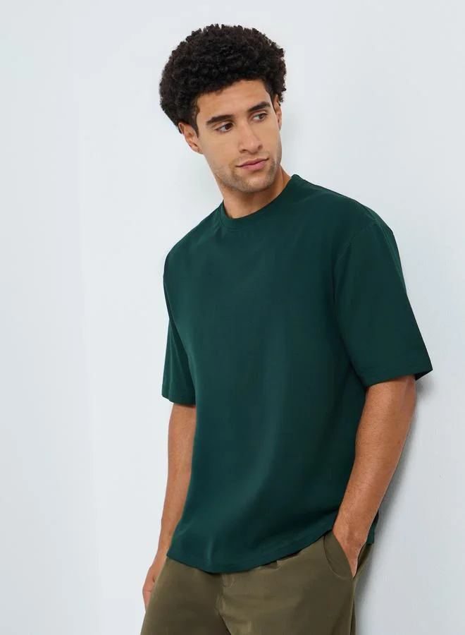 Men Green Graphic Oversized T-Shirt