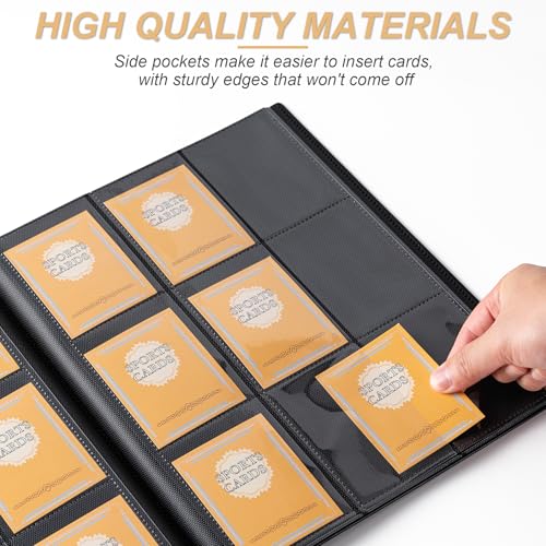 BOOMIBOO Card Binder 9 Pocket Storage 360 Card Binder,Trading Card Binder Senior and Sturdy Side-Loading Album,Intended For YuGiOh,MTG, TCG,Game Cards & Baseball Card Binde,(Black) - Image 4