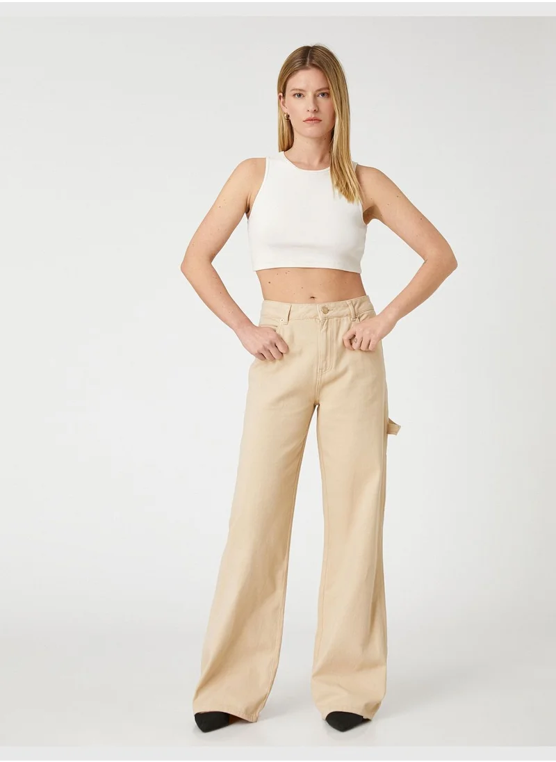 KOTON Wide Leg Denim Trousers High Waist - Bianca Jean