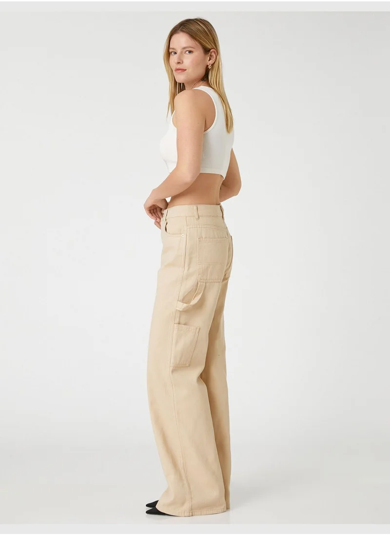 KOTON Wide Leg Denim Trousers High Waist - Bianca Jean