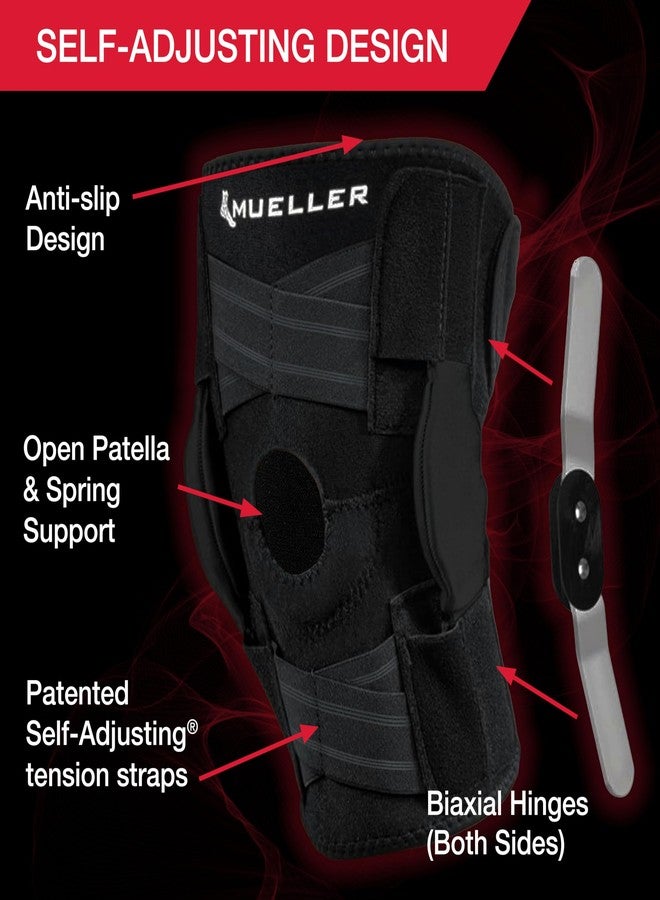 MUELLER Sports Medicine Self Adjusting Hinged Knee Brace for Men and Women, Knee Stabilizer for Compression and Pain Relief Support, Ideal for Arthritis, Sprains, Black, One Size - Image 5