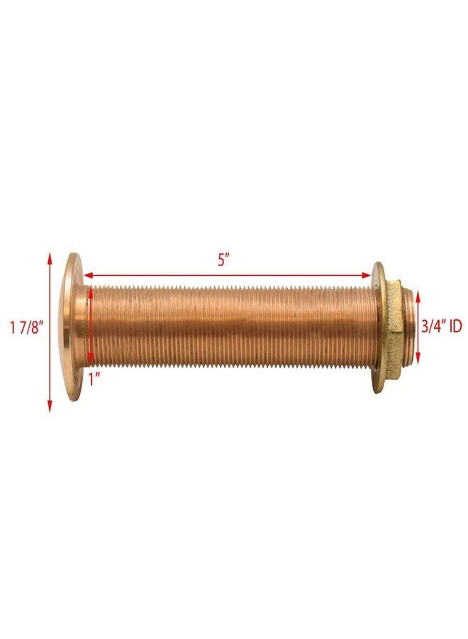 Perko 3/4" Thru-Hull Fittnig W/ Pipe Thread Bronze Extra Lo - Image 5
