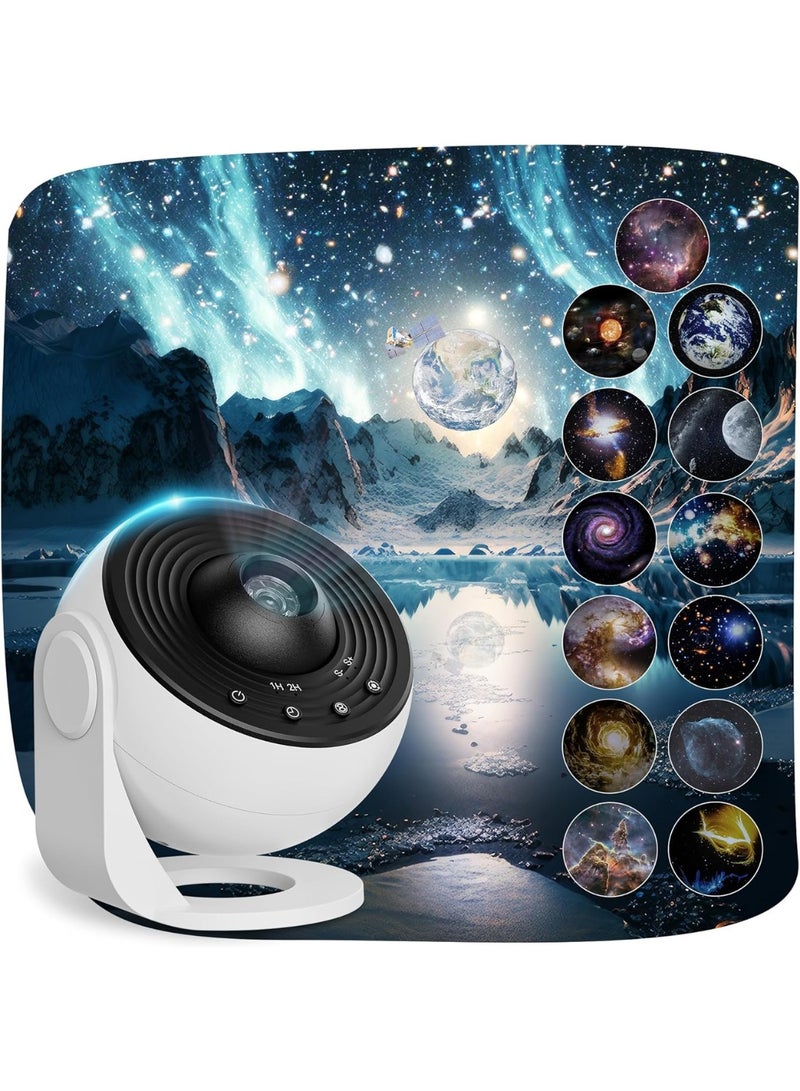 LIMOS Star Projector, Planetarium Projector Galaxy for Bedroom,360 Degree Rotation Night Light with 4K Replaceable 12 Discs Large Projection Area Sky Kids Adults Gifts, White (BL-DQY02) - Image 1