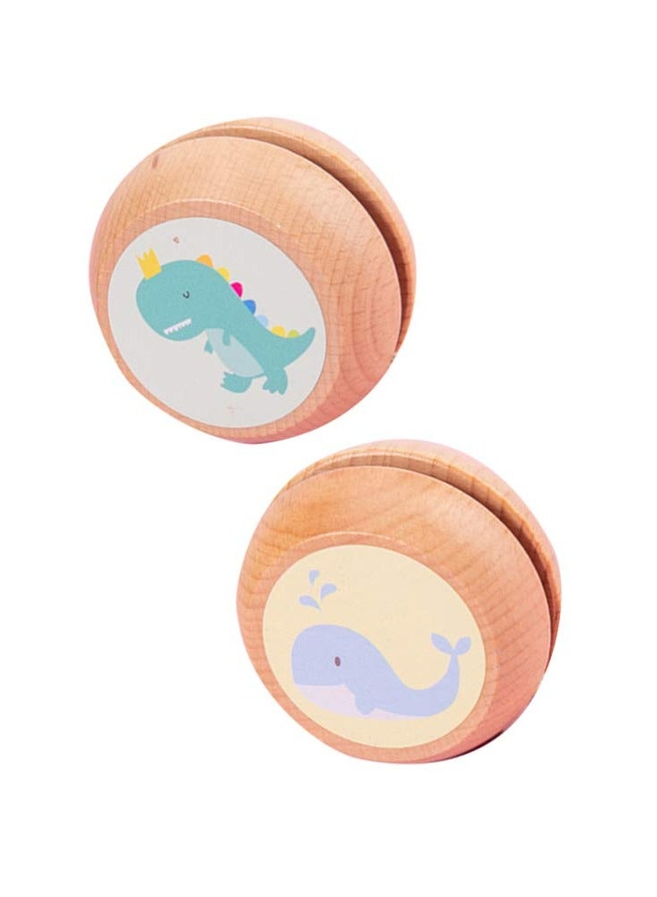 SOLARAE 2Pcs Adorable Wooden Yoyos for Kids, Professional Yo-Yo Toys for Beginners, Perfect for Fun and Skill Development - Image 1
