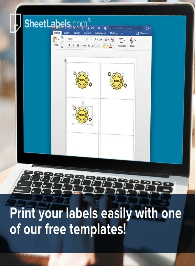 Sheet Labels Water Bottle Labels - Not Waterproof - from SheetLabels.com, 2" x 8", Laser or Inkjet Printable, Easy to Peel, 500 Labels - 100 Sheets - Image 3