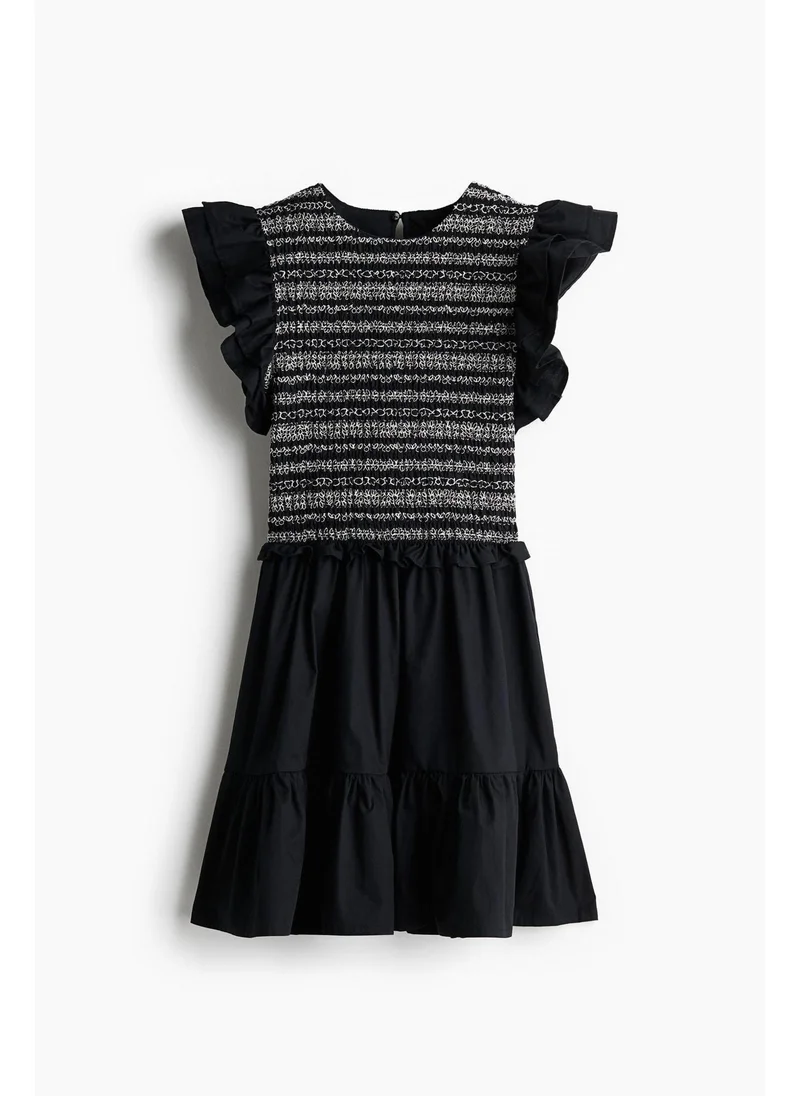اتش اند ام Flutter-sleeved poplin dress