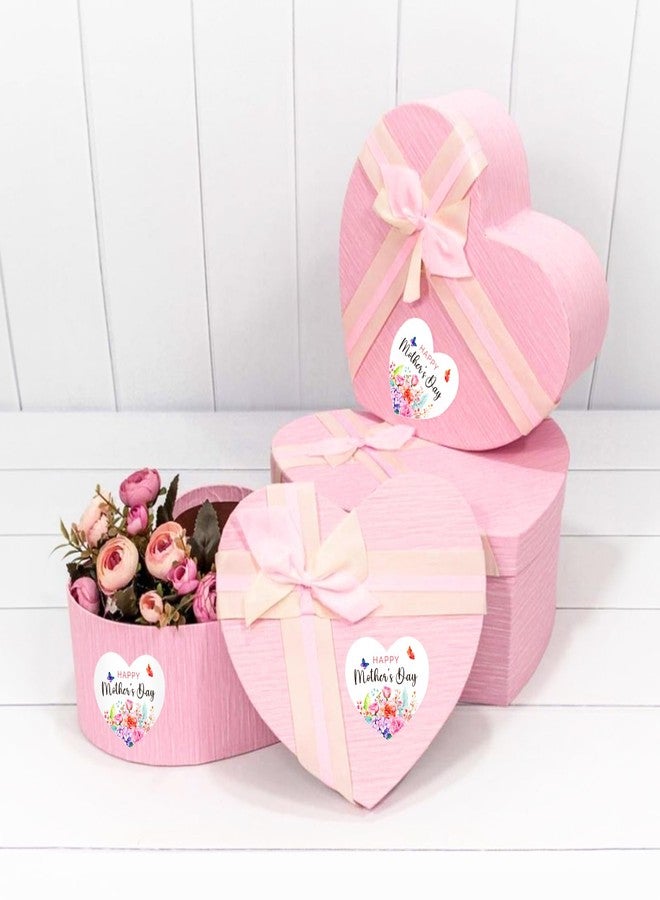 G2PLUS Mother's Day Stickers, 60PCS Happy Mother's Day Gift Stickers, 2'' Heart Shaped Mother's Day Label Stickers, Floral Gift Stickers for Mother's Day Gift Wrap, Party Favors Decorations - Image 5