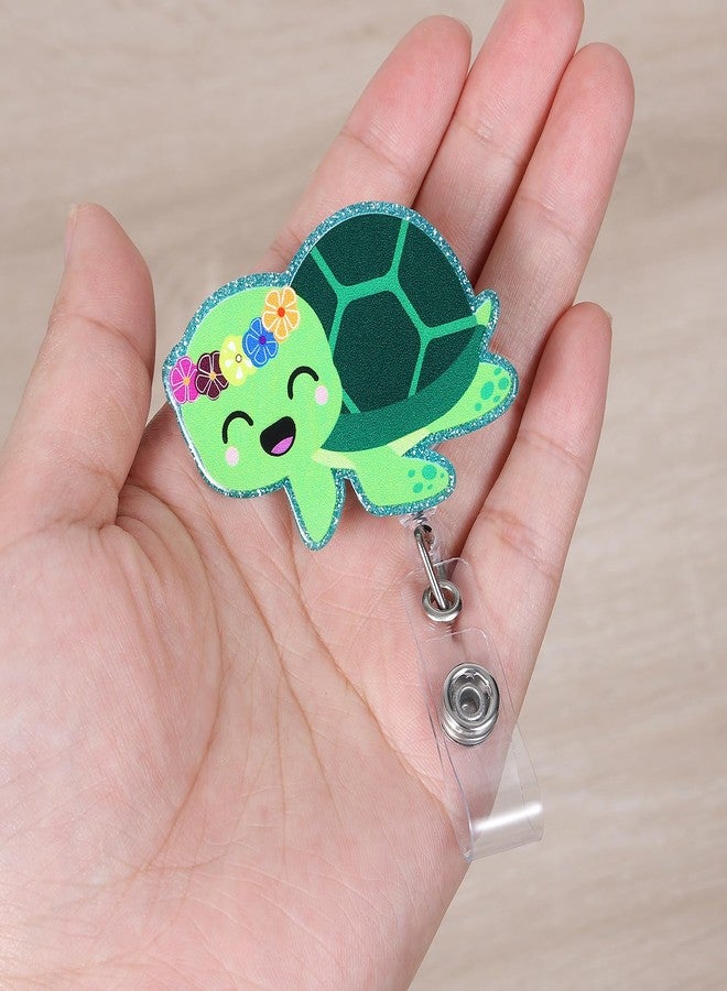 BEZTN Cute Girly Sea Turtle Badge Reel, Funny ID Badge Holder with Retractable Clip, Animal Work Badge Clip for RN CNA LPN LVN Hospital Medical Worker Doctor Teacher Nursing Student - Image 3