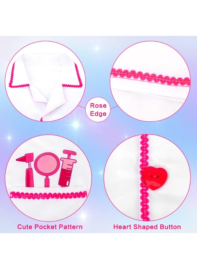 Halamodo Kids Doctor Nurse Lab Cosplay Costume Set, With White Coat, Stethoscope and ID Badge, Doctor-themed Pretend Play Playset, Nurse Uniform Playset, Children's Medical Role Play Career Day Dress-Up Outfit, For Theme Birthday Party , Stage Show and Family Game, Best Gift For Kids - Image 3