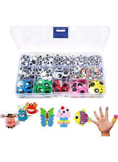 Y&D Self-Adhesive Jiggle Eyes1500pcs Self Adhesive Sticker Sturdy Peel Off Cleanly No Glue Needed Decorate Vivid Effect Wiggle Eyes for Craft Multi Colors and Size  - Image 1