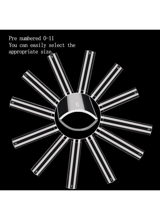 Namgznso 600Pcs No C Curve Nail Tips For Acrylic Nails Professional Xxl Clear Nail Tips Straight Square Flat Nails Tips Extra Long Acrylic Nail Tips Half Cover Fake Nails For Nail Salon And Home Diy 12 Sizes  - Image 4