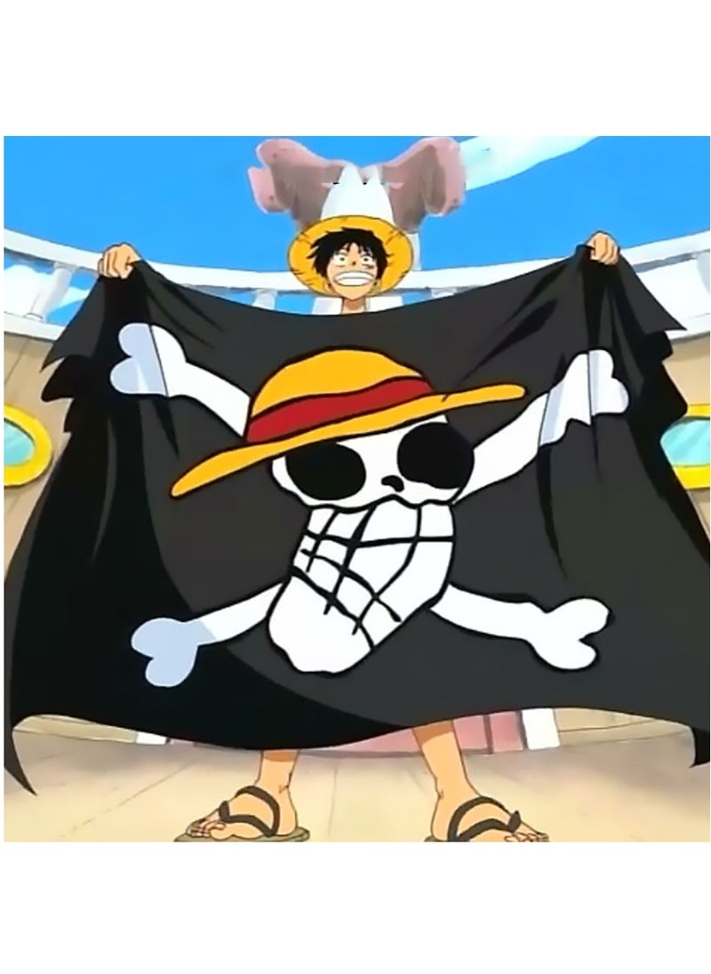 MileMelo - Anime OP Pirate Flag, Luffy's Straw Hat Flag, 90 x 150 cm - Image 1