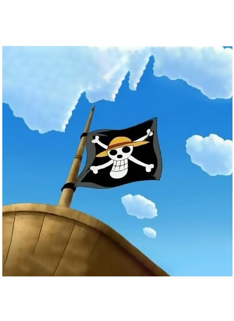 MileMelo - Anime OP Pirate Flag, Luffy's Straw Hat Flag, 90 x 150 cm - Image 1