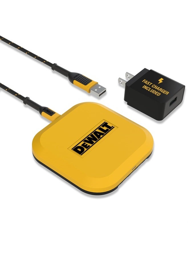 DEWALT Fast Wireless Charging Pad — Type C Cable and AC Adapter Included — 10W Max Qi Wireless Charger iPhone 14/13/12 Samsung Android — Wireless Phone Charger Mat - Image 1