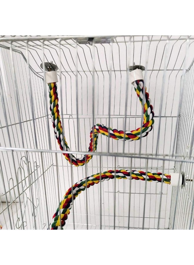 ليزنيرزم قطعة واحدة من مجثم الطيور، لعبة الطيور، حبل حلزوني للطيور، مجثم حلزوني للطيور، حبل قطني، مجاثم، ملحقات قفص الطيور، حامل تسلق للببغاء، أرجوحة قطنية للببغاء، ألعاب تسلق واقفة (26.32 بوصة) - Image 4