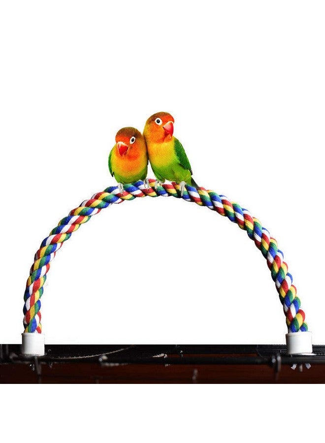 ليزنيرزم قطعة واحدة من مجثم الطيور، لعبة الطيور، حبل حلزوني للطيور، مجثم حلزوني للطيور، حبل قطني، مجاثم، ملحقات قفص الطيور، حامل تسلق للببغاء، أرجوحة قطنية للببغاء، ألعاب تسلق واقفة (26.32 بوصة) - Image 3