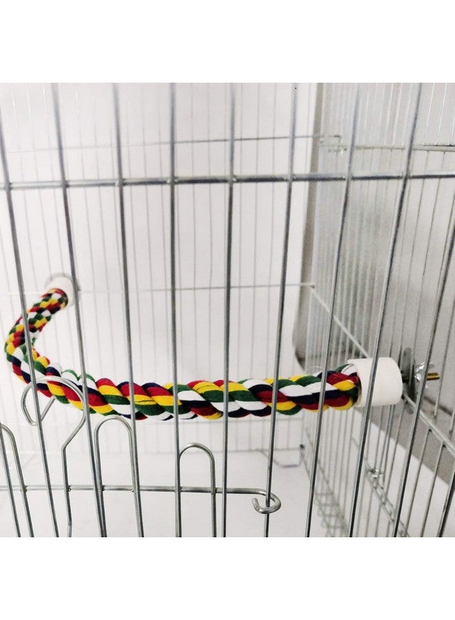 ليزنيرزم قطعة واحدة من مجثم الطيور، لعبة الطيور، حبل حلزوني للطيور، مجثم حلزوني للطيور، حبل قطني، مجاثم، ملحقات قفص الطيور، حامل تسلق للببغاء، أرجوحة قطنية للببغاء، ألعاب تسلق واقفة (26.32 بوصة) - Image 5