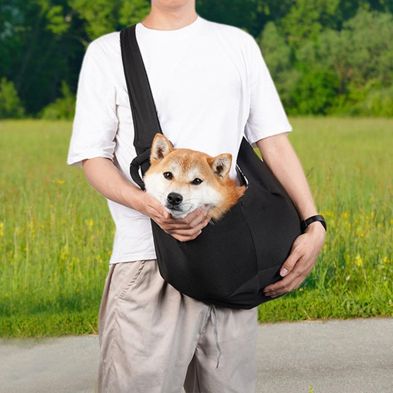 Black Dog Carrier Sling Bag Adjustable Strap Hands Free Travel Walking Outdoor Small Pets - Image 3