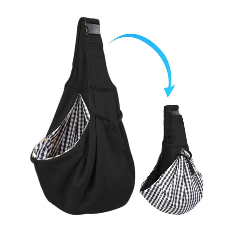 Black Dog Carrier Sling Bag Adjustable Strap Hands Free Travel Walking Outdoor Small Pets - Image 5