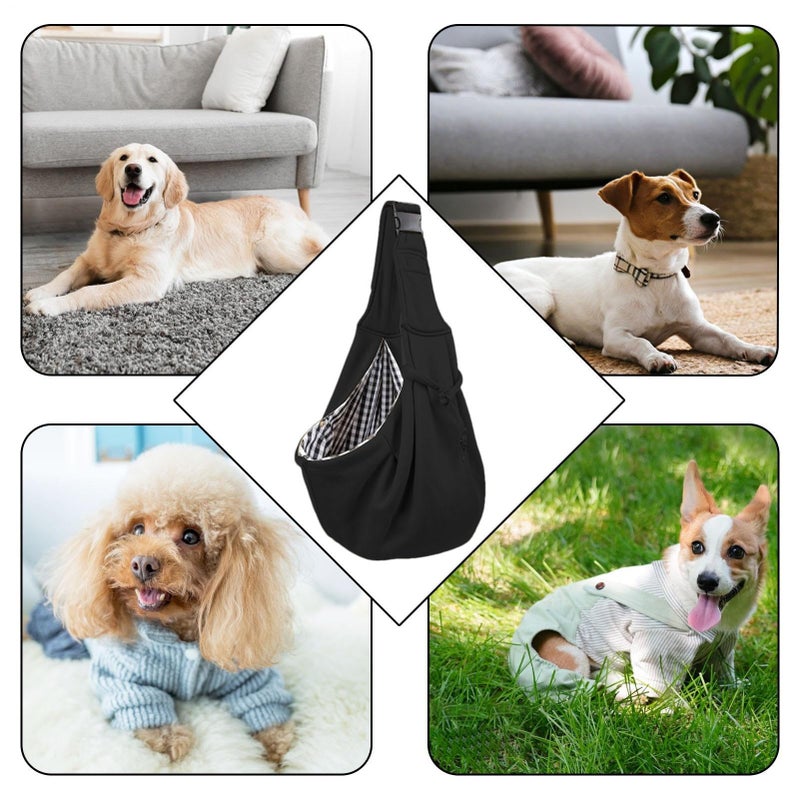 Black Dog Carrier Sling Bag Adjustable Strap Hands Free Travel Walking Outdoor Small Pets - Image 4