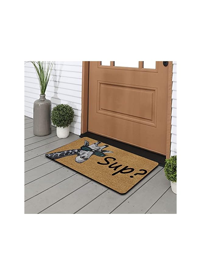 The Bros حصيرة ترحيب مدخل مرح حصائر أبواب رائعة زرافة ماذا يحدث (23.6 × 15.7 بوصة) قماش غير منسوج مع ظهر مطاطي غير قابل للانزلاق حصيرة مضحكة هدية مزحة داخلية/خارجية/مطبخ حصائر أبواب - Image 5