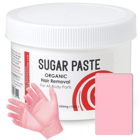 Sugar Paste Organic Waxing for Bikini Area and Brazilian  Applicator and Set of Gloves for Sugaring