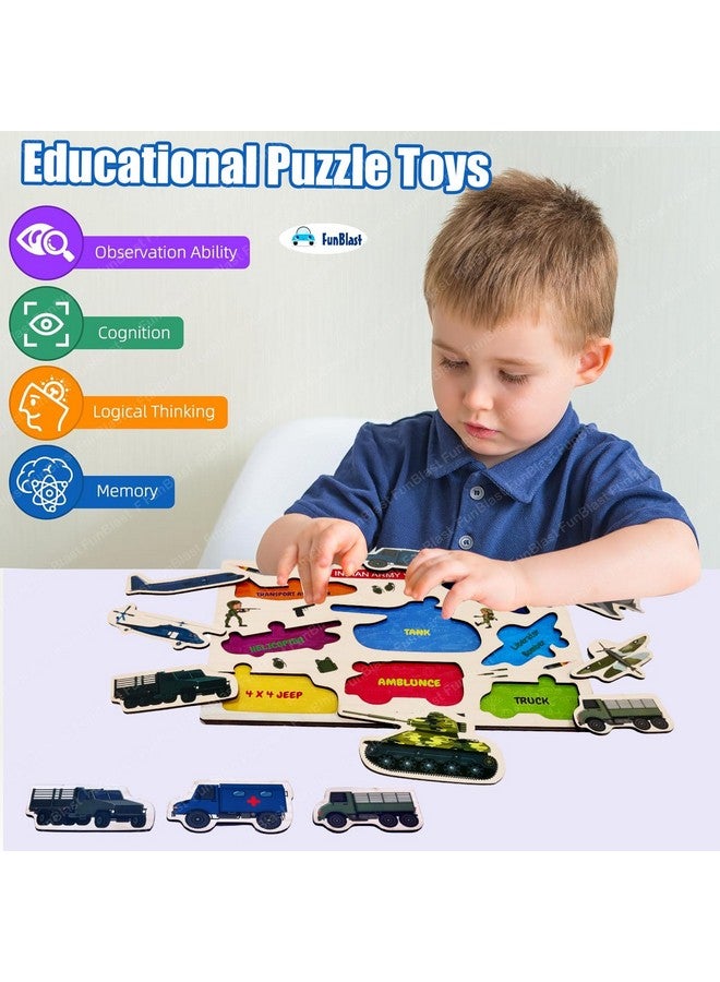 فنبلاست لوحة مركبة عسكرية من فن بلاست للأطفال، لوحة خشبية ملونة، لعبة تعليمية للأطفال، ألغاز خشبية، ألعاب تعليمية للأطفال، أولاد وبنات - Image 5