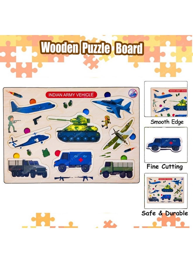 فنبلاست لوحة مركبة عسكرية من فن بلاست للأطفال، لوحة خشبية ملونة، لعبة تعليمية للأطفال، ألغاز خشبية، ألعاب تعليمية للأطفال، أولاد وبنات - Image 3