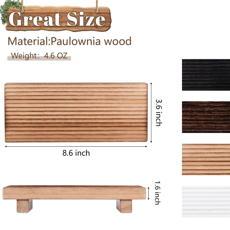 zoocatia Bathroom Tray Farmhouse Decor Pedestal Stand Wood Riser Display Kitchen Accessories Soap Holder for Sink, Counter, Vanity, 8.7 * 3.6 Brown - Image 3