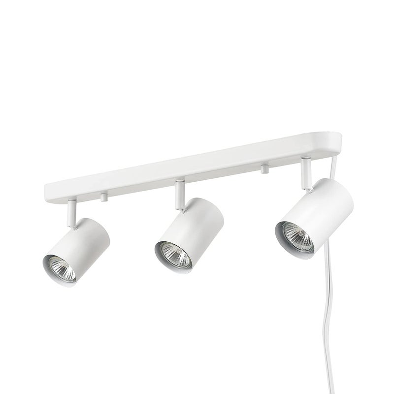 Globe Electric 60024 3-Light Plug-in Track Lighting, Adjustable Heads, Matte White Finish, 22-inch, GU10 Base, 15-Foot Cord with in-Line Switch, Modern Ceiling Light for Apartments and Rentals - Image 1
