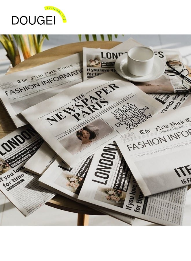 دوغي DOUGEI 3 قطع الإنجليزية الصحف التصوير الدعائم أزياء الملابس ديكور المنزل الغذاء التصوير الفوتوغرافي خلفية الدعائم زهرة التفاف ورقة الجو الديكور - Image 4