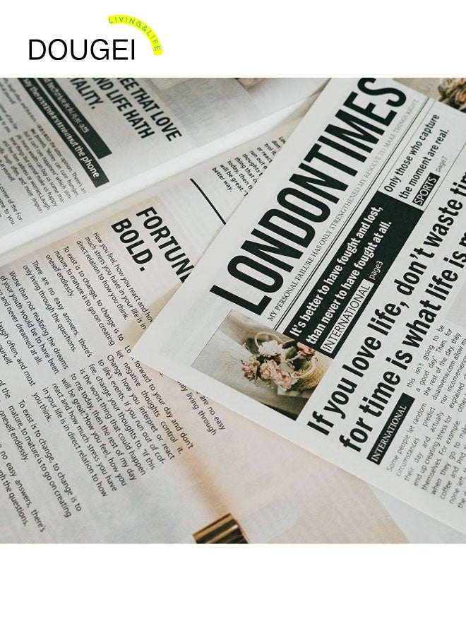 دوغي DOUGEI 3 قطع الإنجليزية الصحف التصوير الدعائم أزياء الملابس ديكور المنزل الغذاء التصوير الفوتوغرافي خلفية الدعائم زهرة التفاف ورقة الجو الديكور - Image 2
