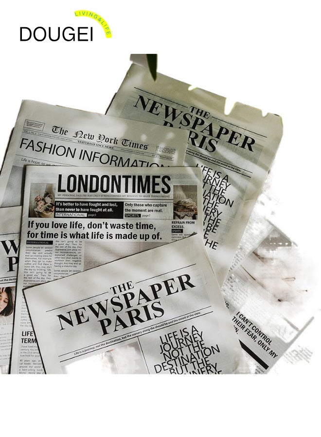 دوغي DOUGEI 3 قطع الإنجليزية الصحف التصوير الدعائم أزياء الملابس ديكور المنزل الغذاء التصوير الفوتوغرافي خلفية الدعائم زهرة التفاف ورقة الجو الديكور - Image 5