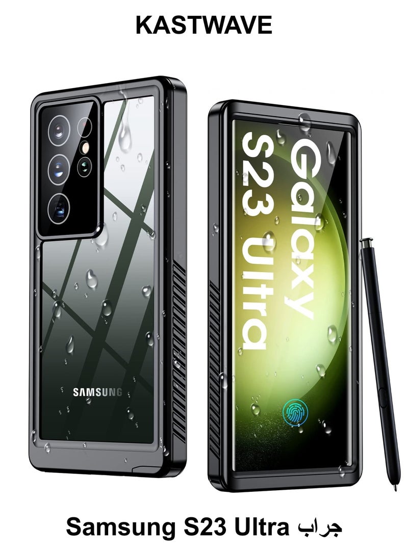KASTWAVE Ultimate Protection for Samsung Galaxy S23 Ultra, Built-in Lens Screen Protector, Full-Body Shockproof, Drop Proof, Dustproof, Underwater Use Case for Galaxy S23 Ultra 5G 6.8 (Black) - Image 1