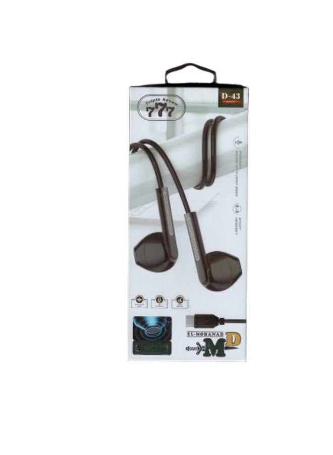 777 Triple Seven D-43 Wired Headphones with Type-C Connector - High-Quality Stereo Sound with Microphone - Image 1
