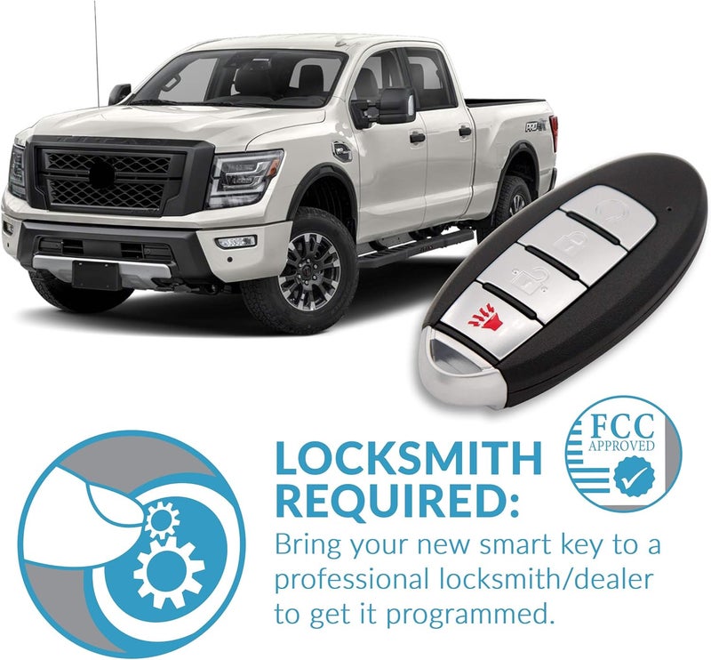 Keyless2Go Replacement 4 Button Proximity Smart Key for Nissan KR5TXN7 285E3-9UF5B - Image 5