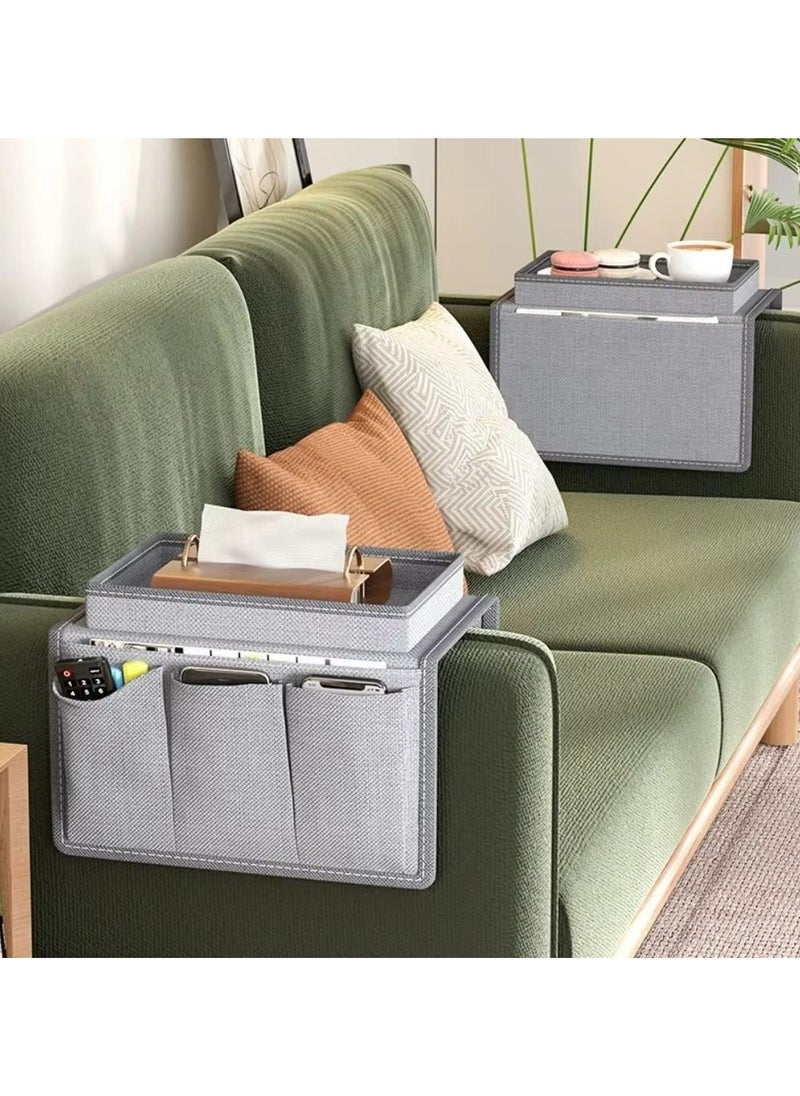 Dominy Sofa Armrest Organizer,Sofa Storage Bag for TV Remote Control Cellphone Storage Living Room Sofa Armrest Organizering Coffee Cup Tissue Organizer Bags  - Image 2