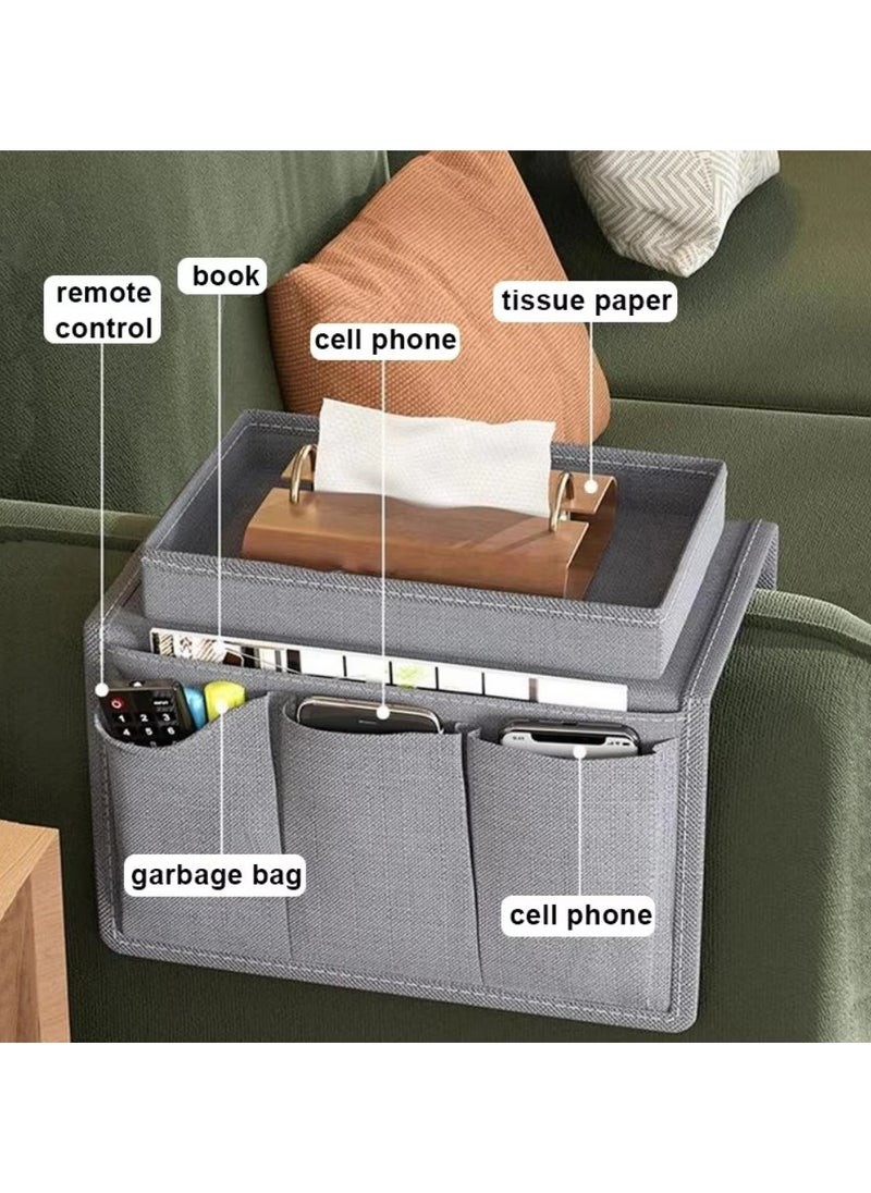 Dominy Sofa Armrest Organizer,Sofa Storage Bag for TV Remote Control Cellphone Storage Living Room Sofa Armrest Organizering Coffee Cup Tissue Organizer Bags  - Image 3