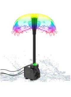 Generic Submersible Pond Fountain Pump with colorful LED Light, 7.2ft Water Pump,Aquarium Pump with 3 Nozzles,Fountains Pump for Small Ponds,Garden, Aquariums, Fish Tanks, Indoor Outdoor Fountain  - Image 2
