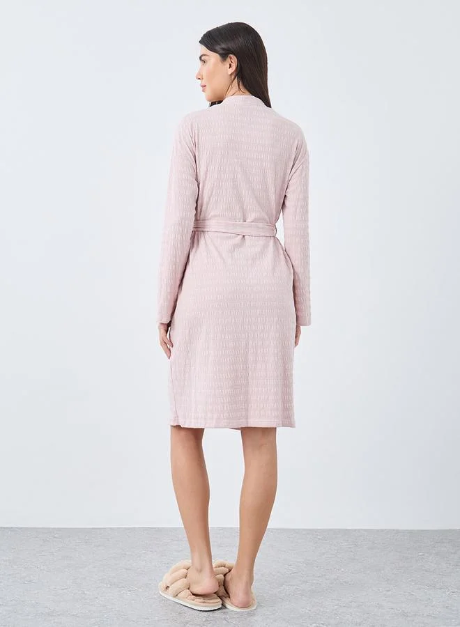 Styli Styli Textured Jersey Broad Edge Robe