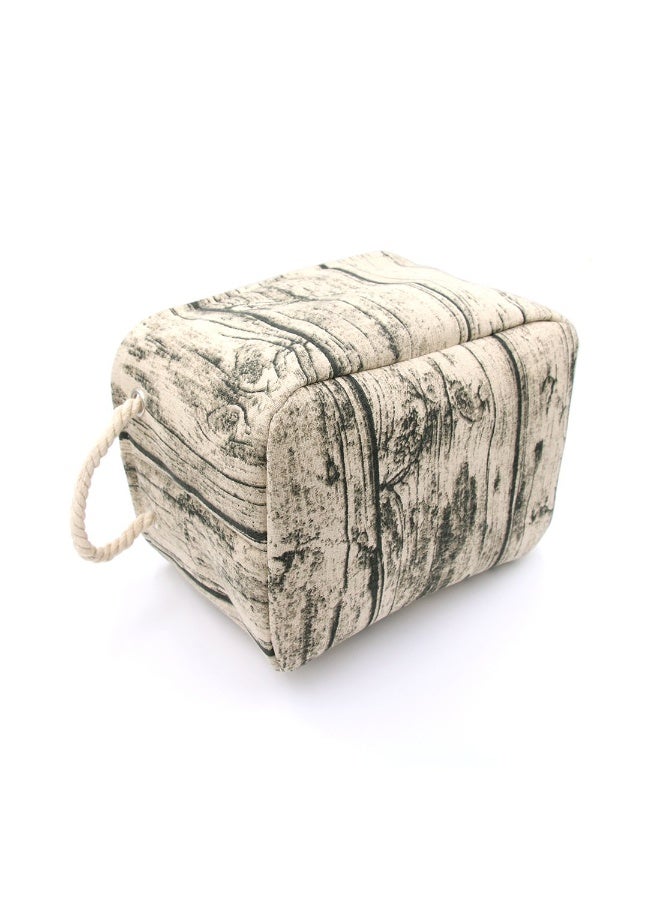 جيكون أنيق جذع شجرة تصميم الخشب الحبوب مستطيلة سلة التخزين قابل للغسل نسيج القطن الحضانة تعوق مع مقابض حبل ، ديكور ومريحة لغرف الأطفال (متوسطة) - Image 4